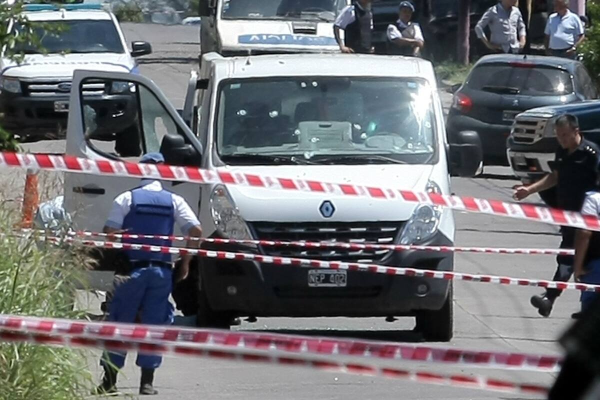 La camioneta donde se trasladaba el empresario