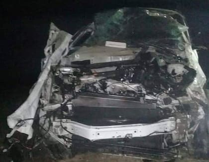 La camioneta en la que conducía el cantante
