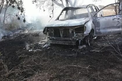 La camioneta quemada fue encontrada con el cuerpo calcinado de Tottis.