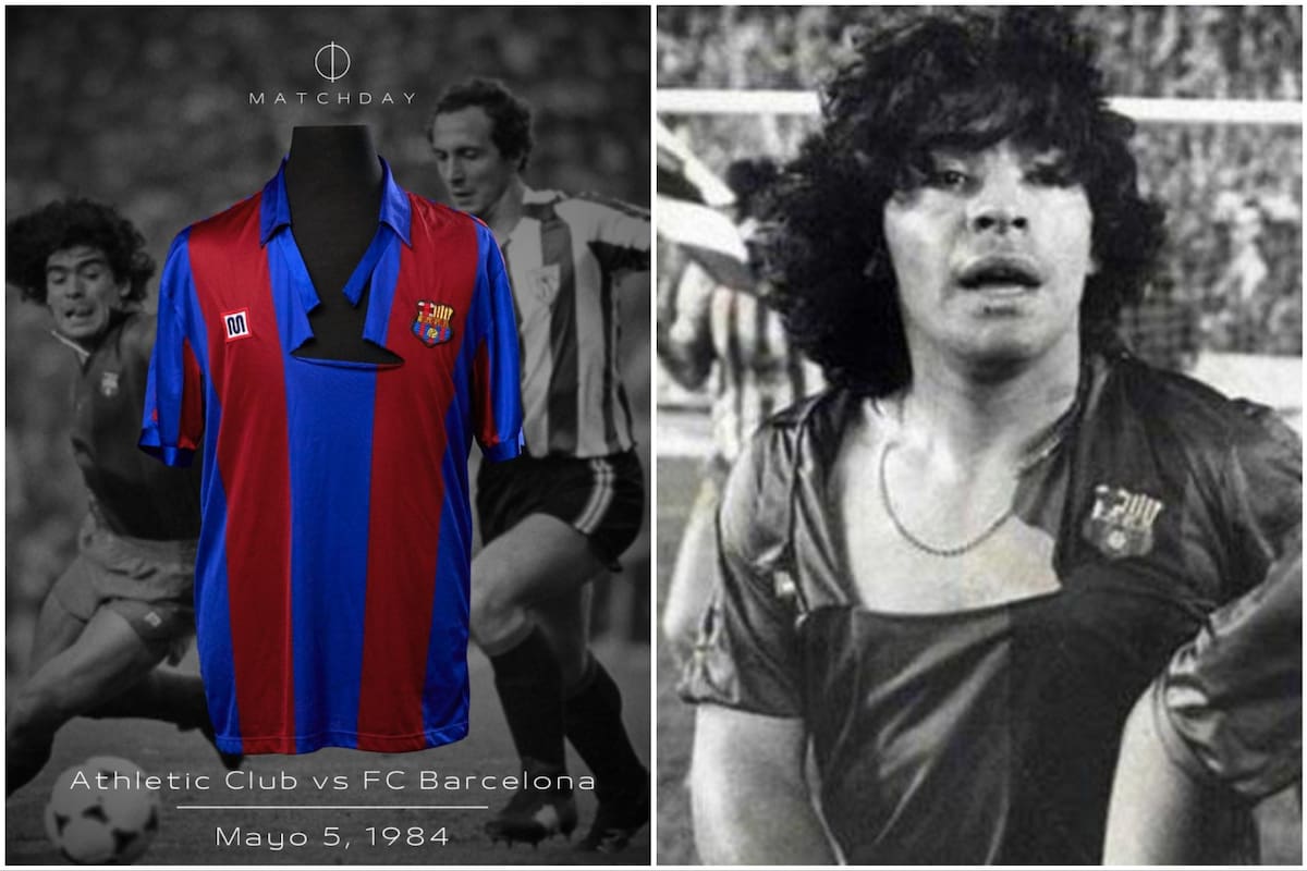La camiseta que Diego Maradona usó en 1984 en la final de la Copa del Rey y que terminó en lo que se conoce como "la batalla del Bernabeu"
