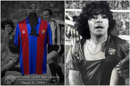 La camiseta que Diego Maradona usó en 1984 en la final de la Copa del Rey y que terminó en lo que se conoce como "la batalla del Bernabeu"