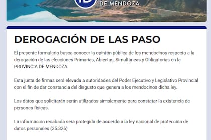 La campaña del Partido Demócrata de Mendoza para derogar las PASO