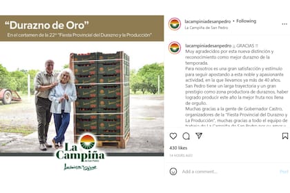La Campiña ganó el premio al Durazno de Oro por la temporada pasada