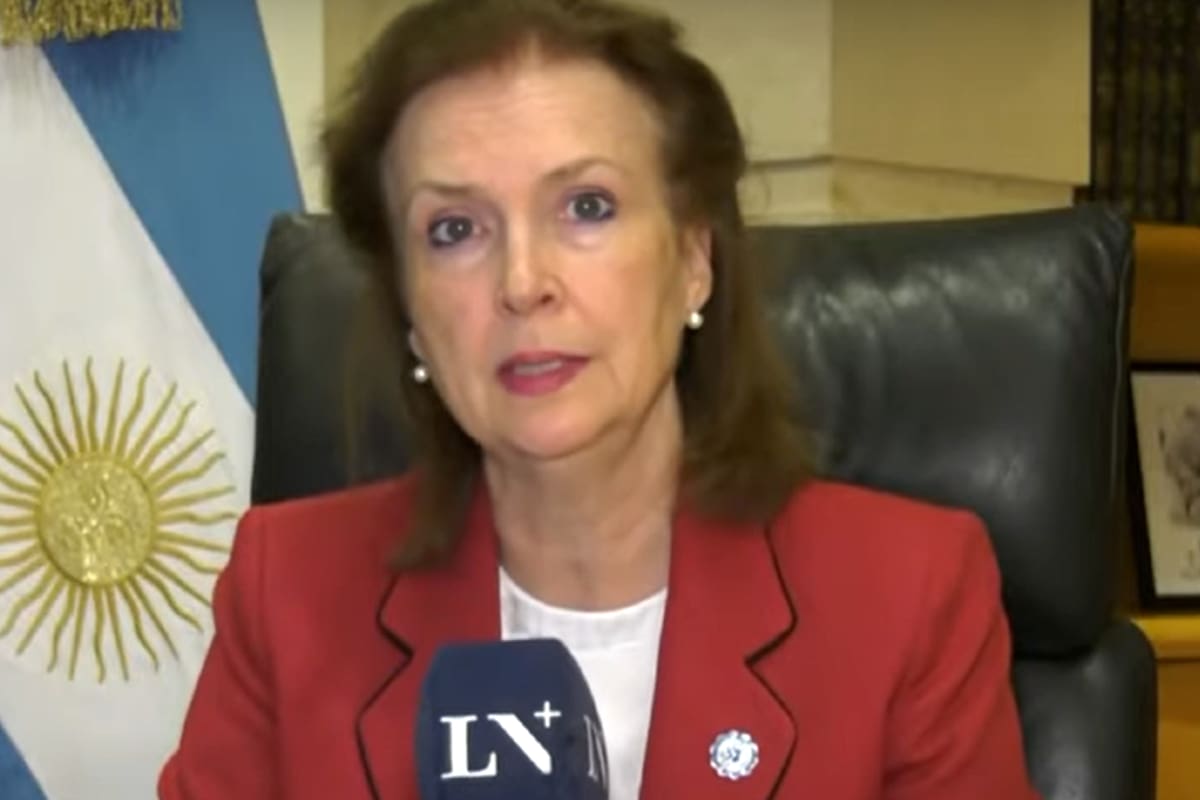 La canciller Diana Mondino durante una entrevista en LN+