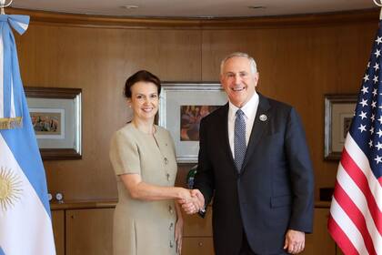 La canciller Diana Mondino se reunió con el embajador de Estados Unidos en la Argentina, Marc Stanley