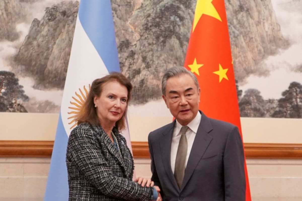 La canciller Diana Mondino se reunió con su par de China, Wang Yi