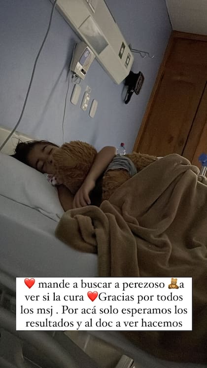 La cantante detalló que espera los resultados de la pequeña y la explicación del doctor.