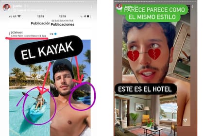 La cantante también subió una imagen en un kayak y en otra fotografía del colombiano se puede ver el mismo bote detrás de la escena