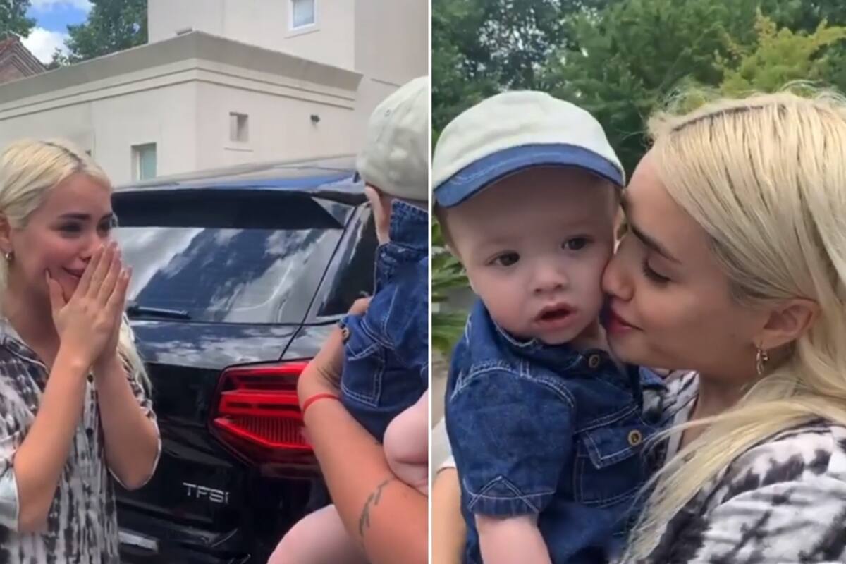 La cantante volvió a la Argentina y se emocionó hasta las lágrimas cuando conoció a su sobrino Beltrán