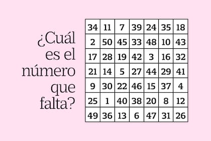 La cantidad de filas y columnas puede ayudarte a encontrar el número que falta