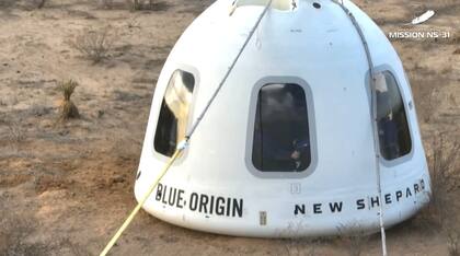 La cápsula de Blue Origin tocó tierra