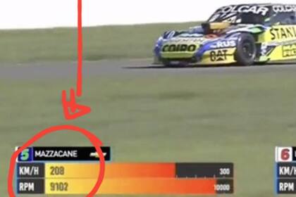La captura de TV que demuestra la infracción de Mazzacane.