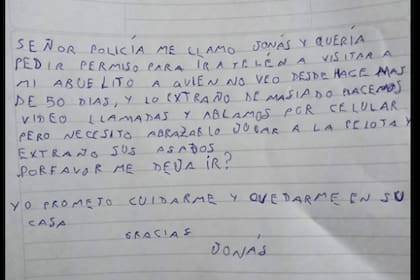 La carta de jonás para el policía