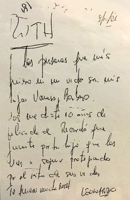 La carta de Leonardo Simons para su esposa, Ruth