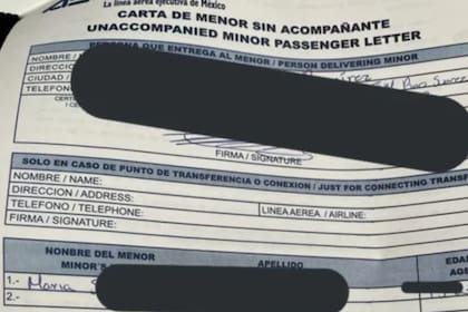 La carta de menor sin acompañante firmada por los responsables