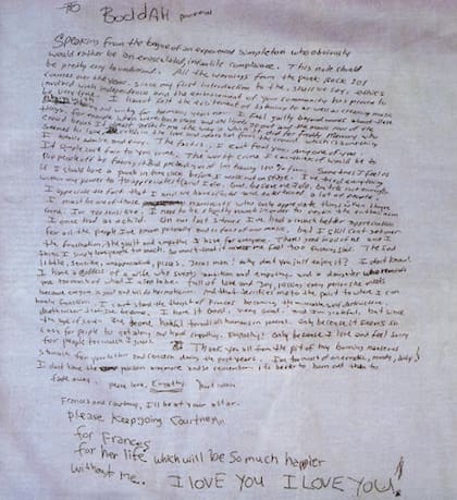 La carta de suicidio de Kurt Cobain hizo mucho ruido en los investigadores, sobre todo en el drástico cambio del final