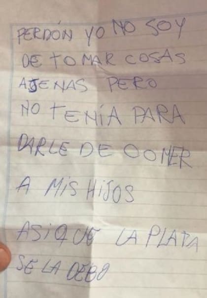 La carta dentro de la billetera sorprendió a todos y la noticia se volvió viral.