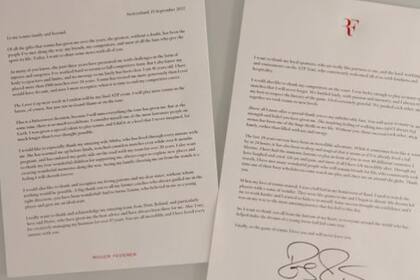 La carta escrita con la que Roger Federer anunció su retiro del tenis