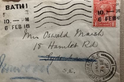 La carta fue dirigida a Katie Marsh, esposa de un comerciante de sellos
