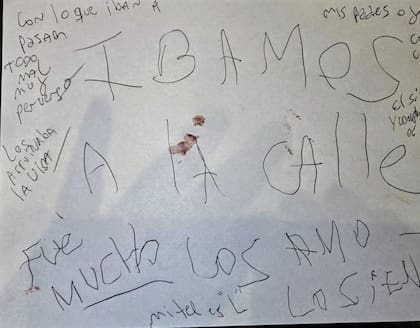 La carta hallada en la casa de la familia Seltzer Leguizamón