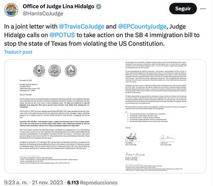 La carta que los diferentes jueces le enviaron al presidente de EE.UU., Joe Biden