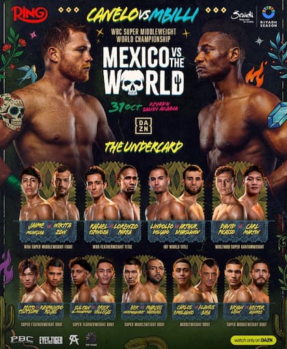 La cartelera completa de la velada boxística entre México y Resto del Mundo