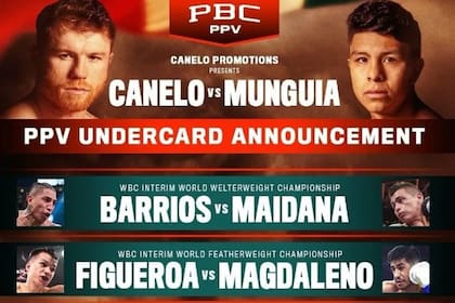 La cartelera completa de la velada entre Saúl 'Canelo' Álvarez y Jaime Munguía, a disputarse este sábado en Las Vegas