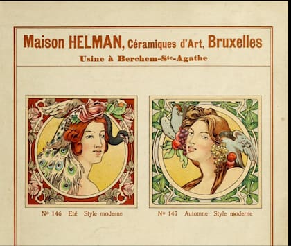 La casa de cerámicos artísticos de Bruselas, Maison Helman Céramiques, proveyó paneles decorativos de fachadas en media docena de ciudad de Bélgica.
