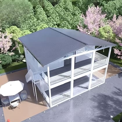 La casa de dos pisos de Amazon es resistente a terremotos y tormentas (Amazon)