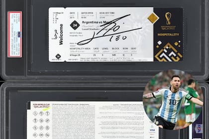La casa de subastas Goldin abrió una puja por un ticket del mundial de Qatar firmado por Lionel Messi