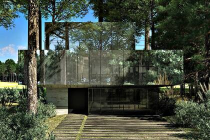 La casa "invisible" de Cariló refleja en su revestimiento espejado el bosque que la rodea