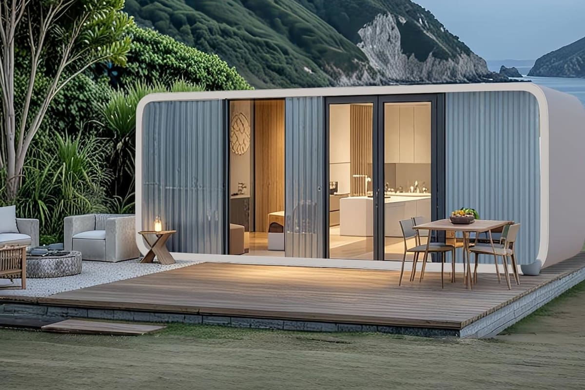 La casa prefabricada de Amazon se vende como un contenedor de apartamento de lujo, único y moderno, adecuado para espacios pequeños (Amazon)