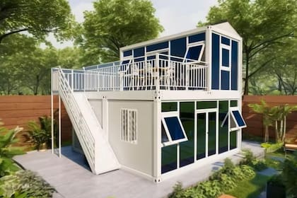 La casa prefabricada de la marca SEQ puede tener un máximo de hasta seis dormitorios (Amazon/SEQ)