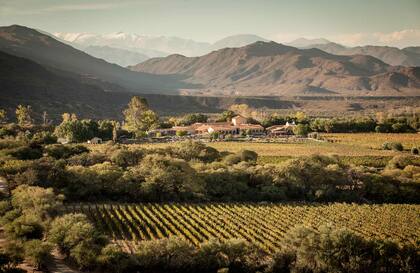 La casa principal de Bodega Colomé en Salta que funciona como casa de huéspedes.