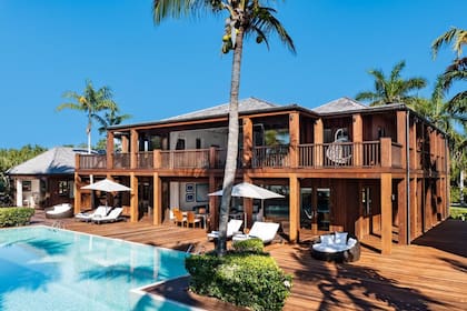 La casa principal de la mansión al sureste de las Bahamas.