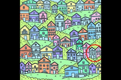 La casa sin puerta es la marcada en rojo