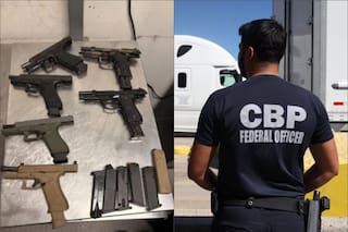 Intentó cruzar a México con pistolas, cargadores y 1895 cartuchos de munición, pero le incautaron todo