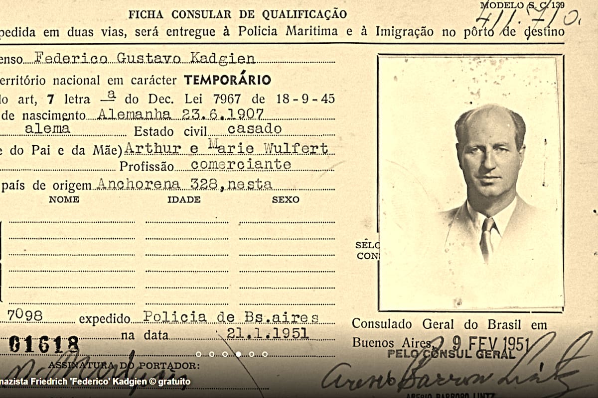 La cédula de Kadgien durante su paso por Brasil