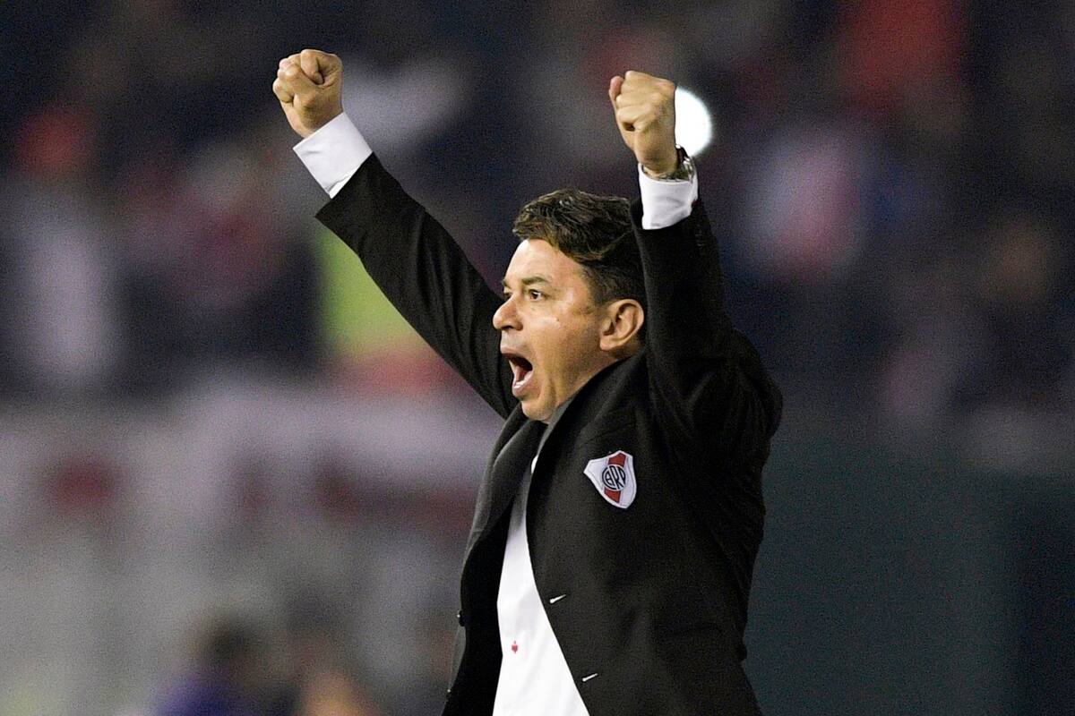 La celebración de Gallardo, que llegó a 57 partidos como DT de River en la Copa