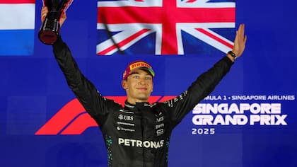 La celebración de George Russell en Singapur