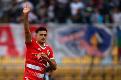 La celebración de Pablo Solari, que se anotó con un doblete ante su exequipo en Viña del Mar