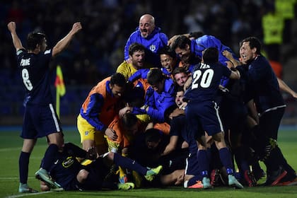 La celebración del Auckland City tras el triunfo ante Cruz Azul
