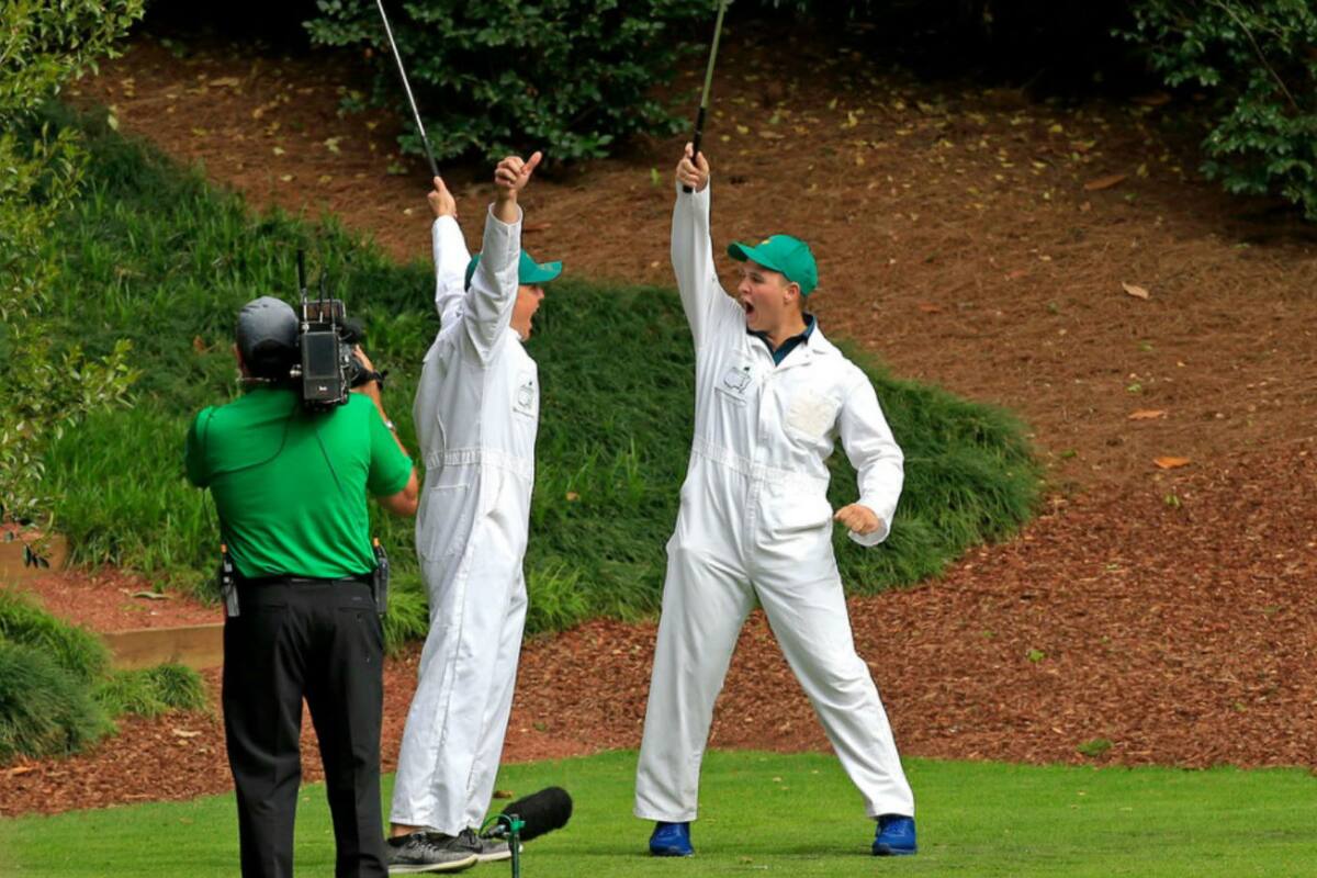 La celebración del nieto de Jack Nicklaus después de su hoyo en uno en el 9