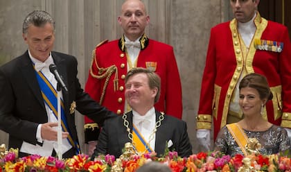 La cena de gala en el Palacio Real de Amsterdam