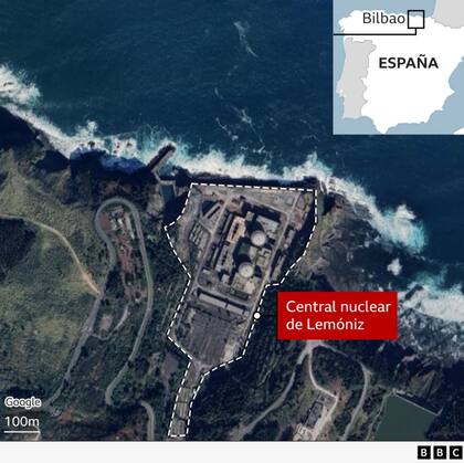 La central se ubicó en la costa de Vizcaya, junto al mar Cantábrico