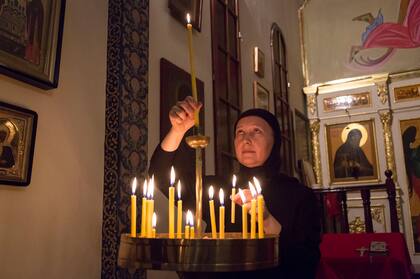 La ceremonia de la Pascua en la iglesia ortodoxa rusa