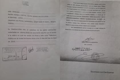 La cesión de derechos, con la firma de Maradona, fue hecha en Dubai, según los documentos a los que accedió LA NACION.