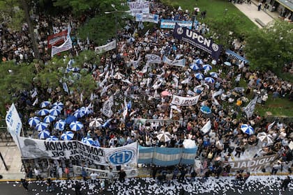 La CGT se movilizó en contra del Gobierno durante el debate de la reforma laboral