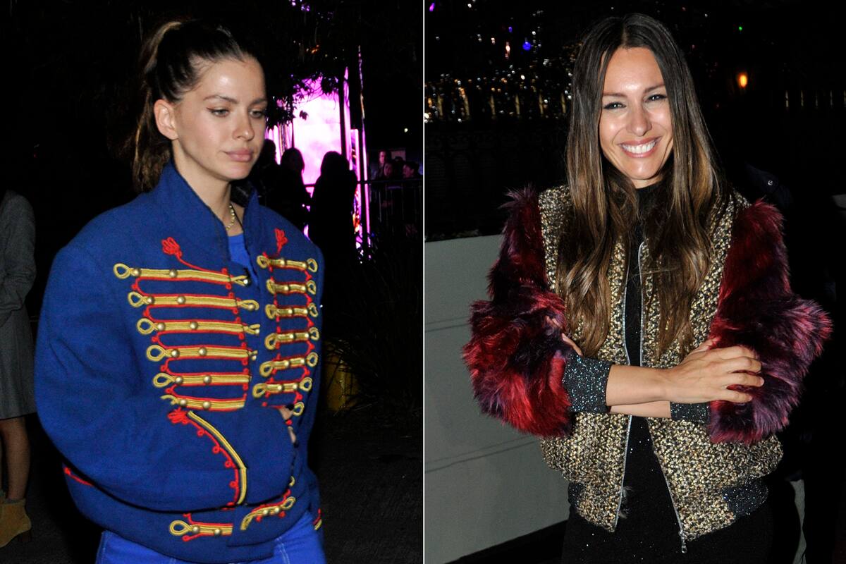 La China, con un look más informal, y Pampita, emponchada, en la reapertura de Tequila