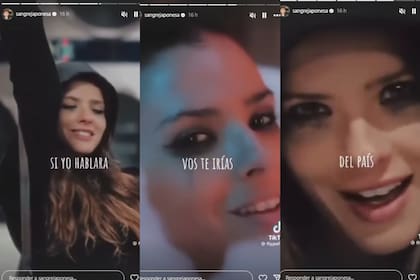 La China publicó un fragmento de su canción "Ay Ay Ay" con la frase "Si yo hablara, vos te irías del país" (Foto: Captura de video / Instagram @sangrejapoensa)